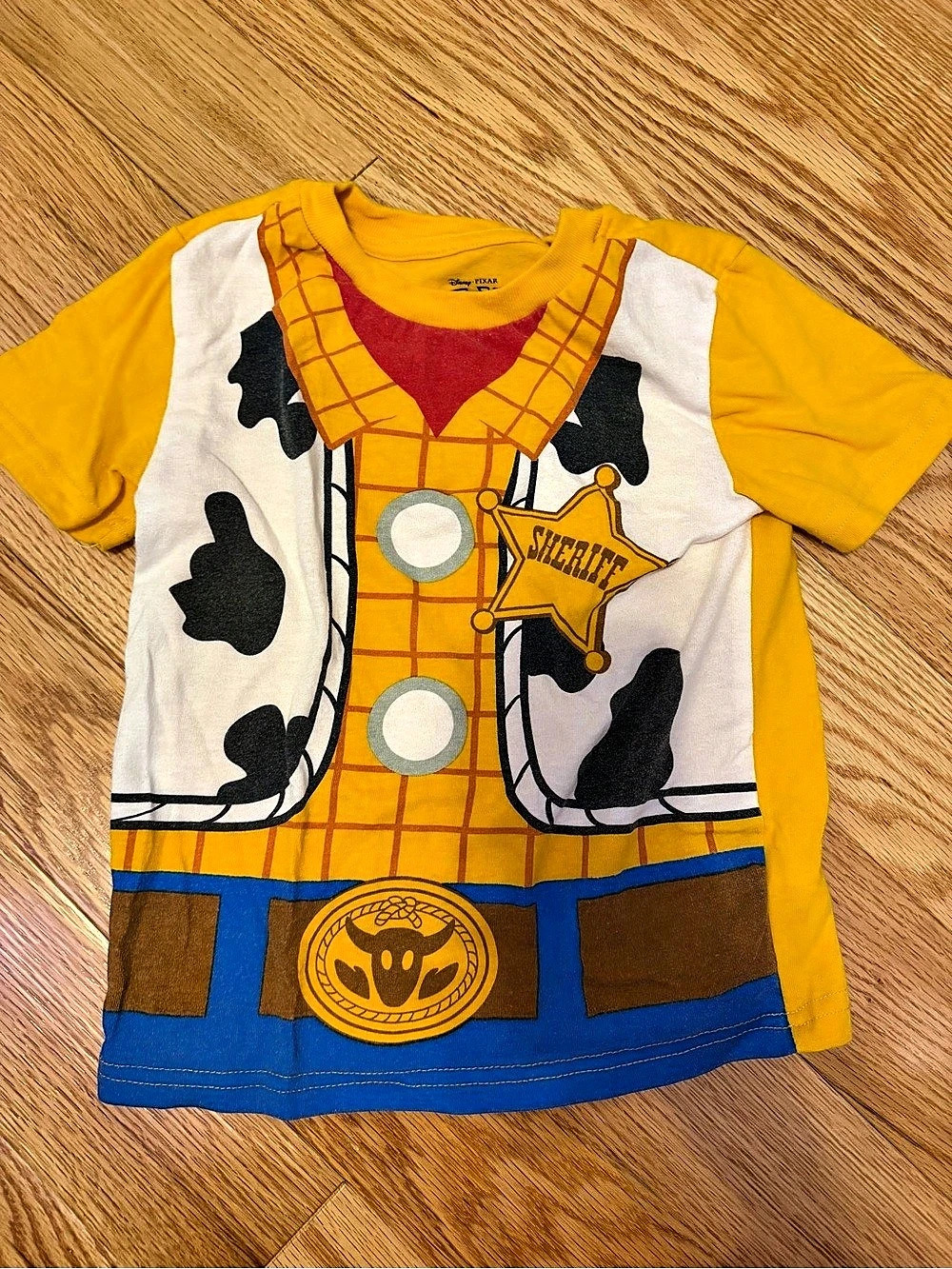 Disney Pixar Toy Story Sheriff Woody Boys 3T Yellow & White Toy Story Tee